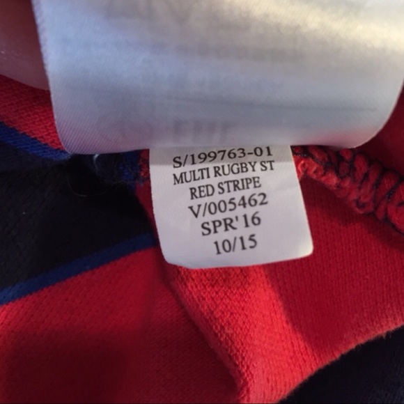 GAP Red Multi Stripe Rugby Polo Shirt - Picture 5 of 6
